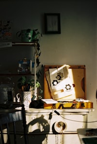 desk, golden hour. shot on Minolta SRT101